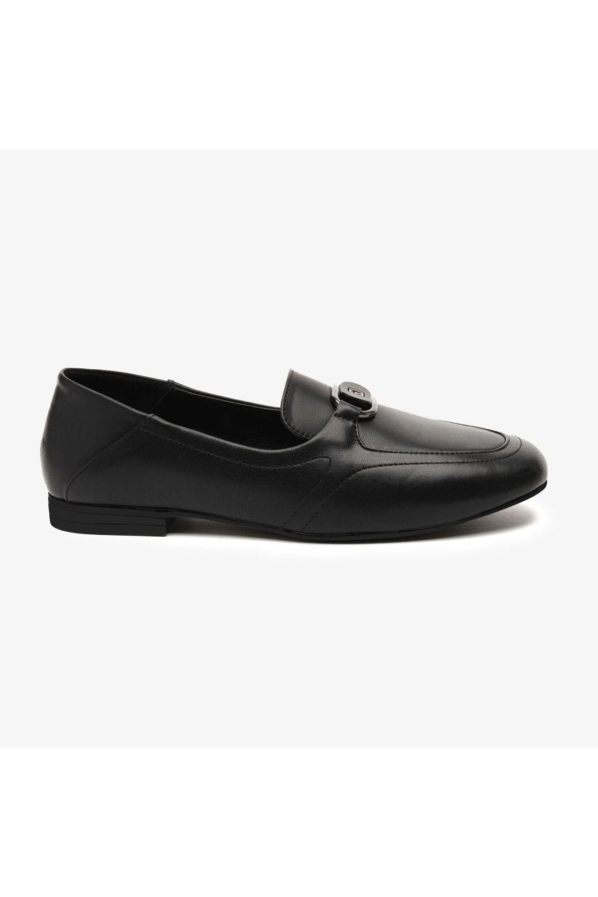 Greyder 59220 Siyah Hakiki Deri Kadın Loafer Ayakkabı