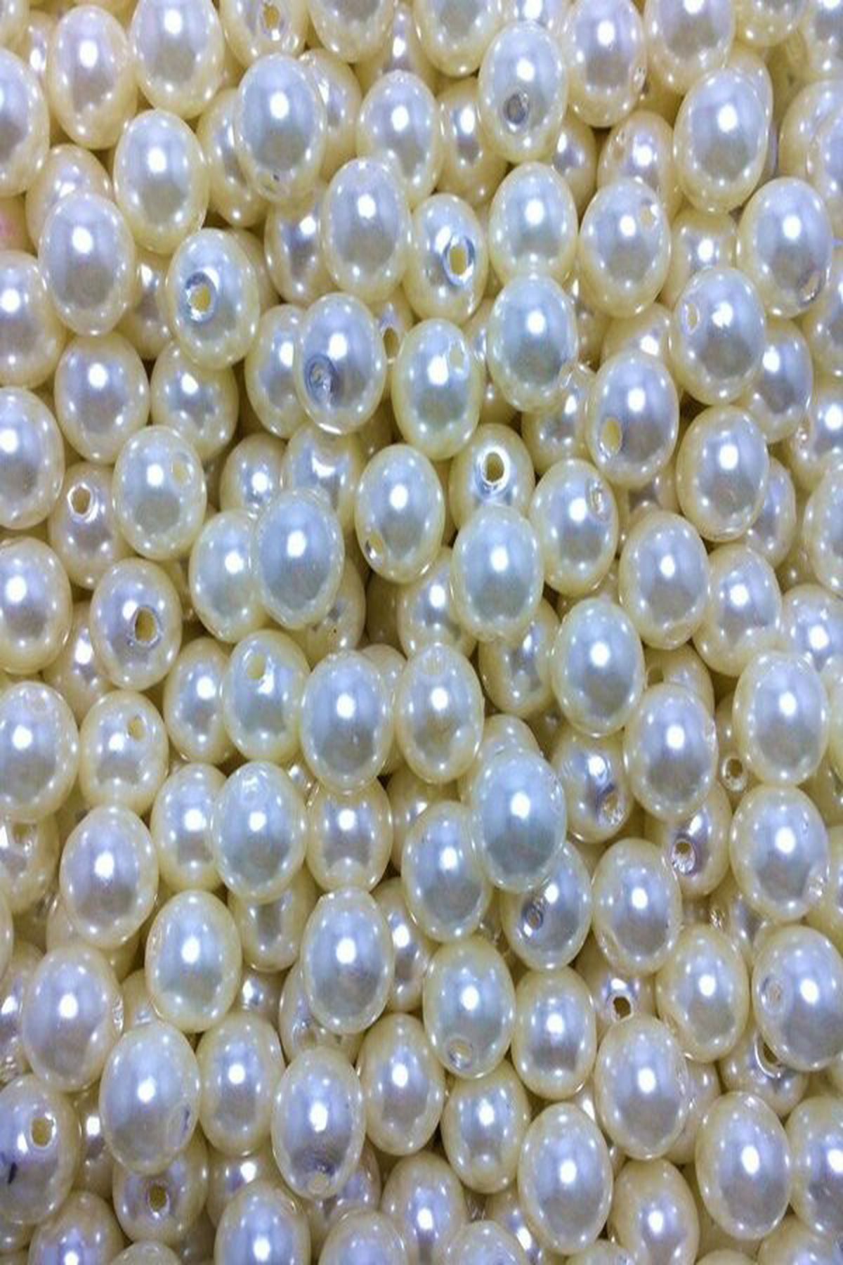 Massaltay 20 mm Krem Tam İnci – 500 gr Dökme Boncuk, Dekoratif Süsleme İçin