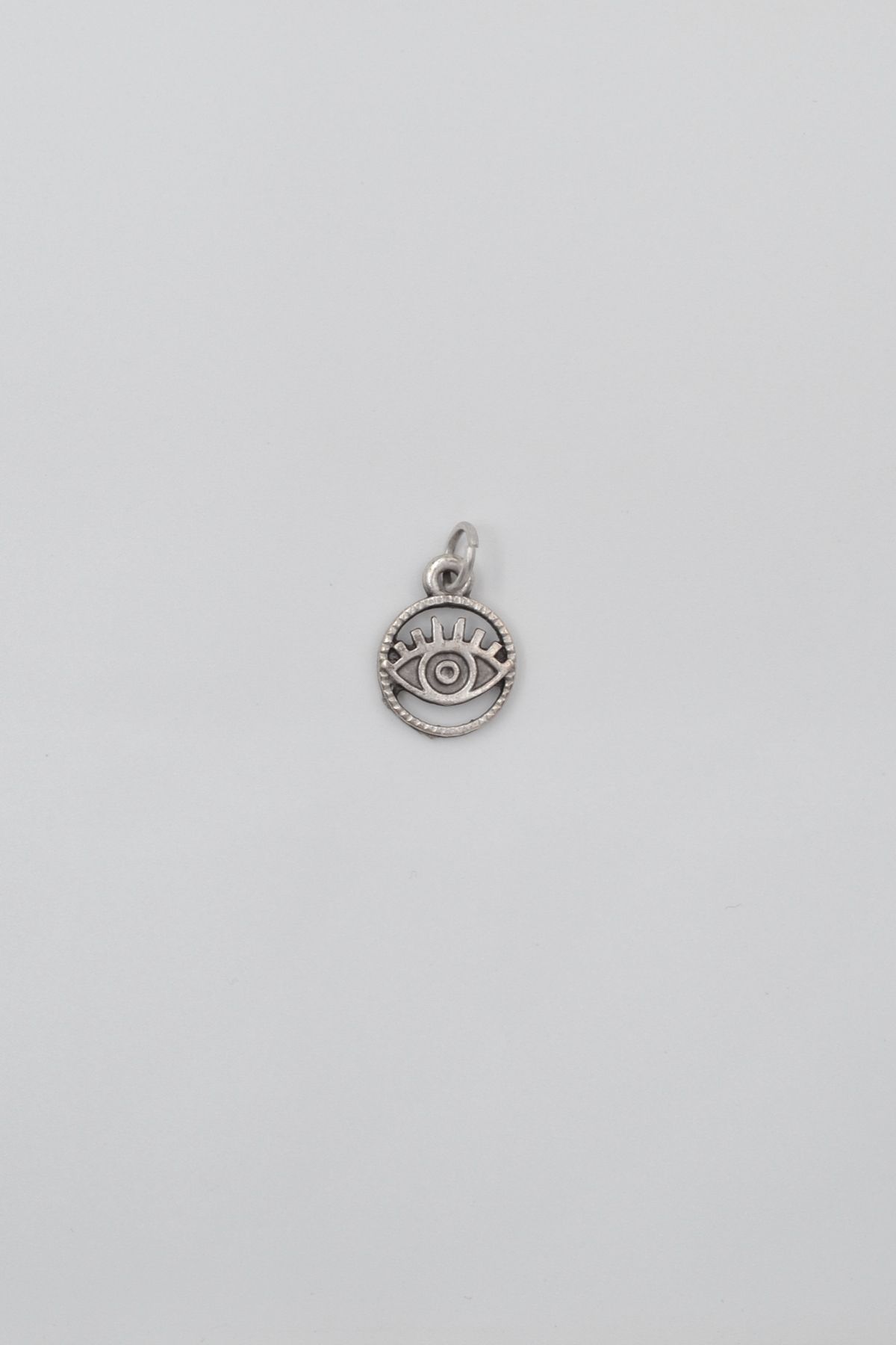 Bu Farklı-Minimalist Eye - Breloc Evil Eye - Placat cu argint antic - Femei Bărbați 3