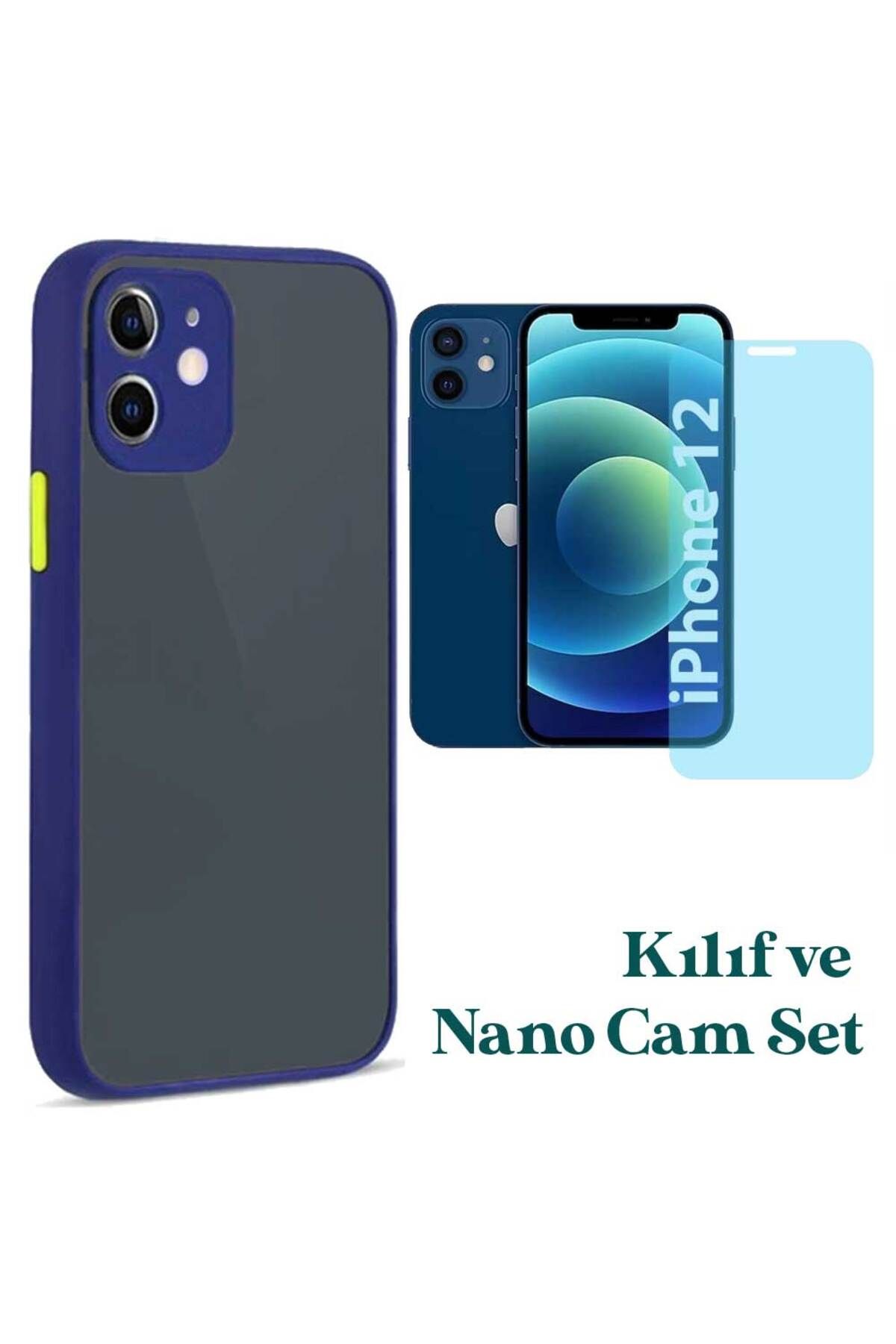 Smart Tech Apple iPhone 12 Uyumlu Montreal Kılıf Ve Nano Cam Ekran Koruyucu Set