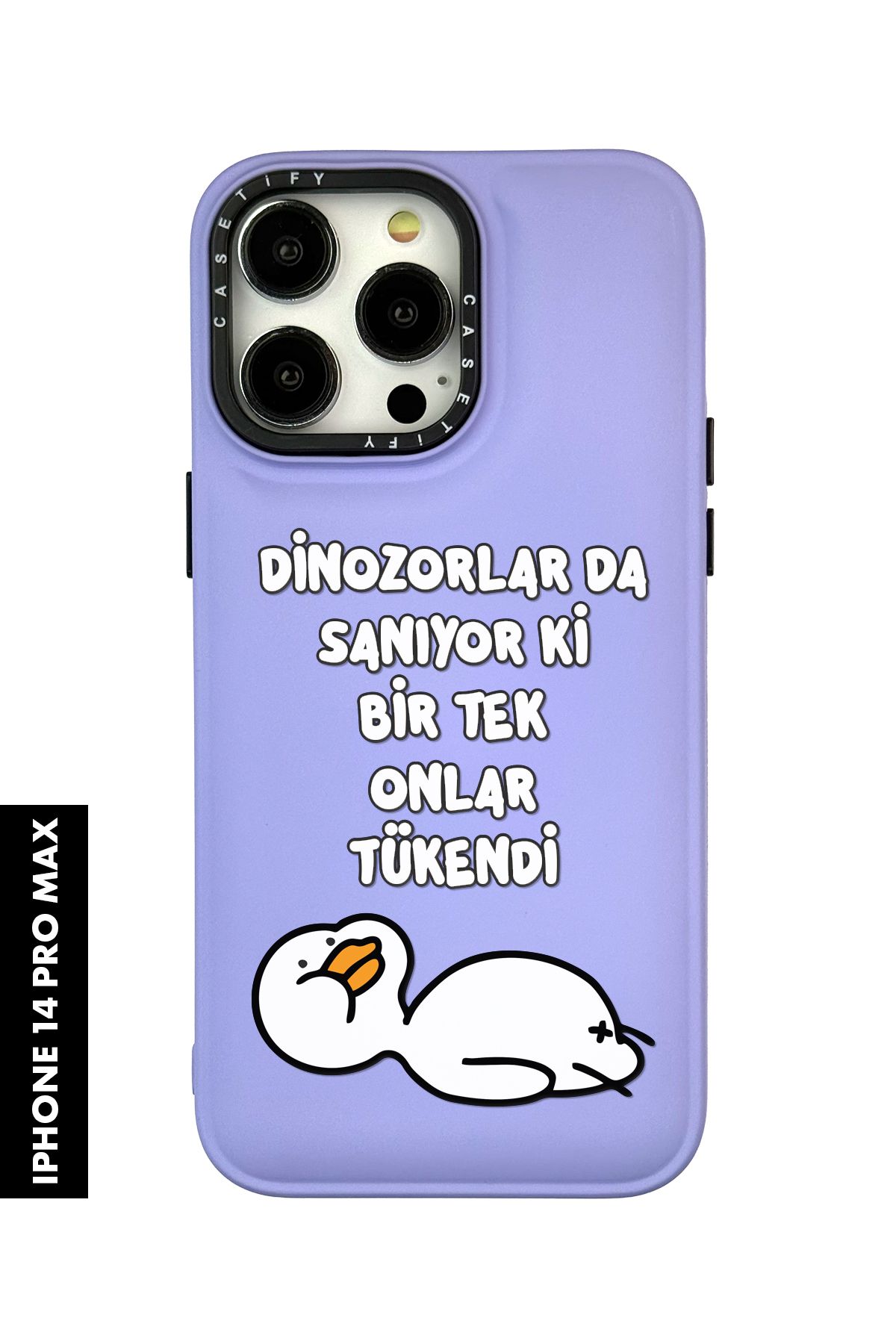 mooodcase iPhone 14 Pro Max Uyumlu Yıkık Ördek Desenli Silikonlu Pillow Kılıf