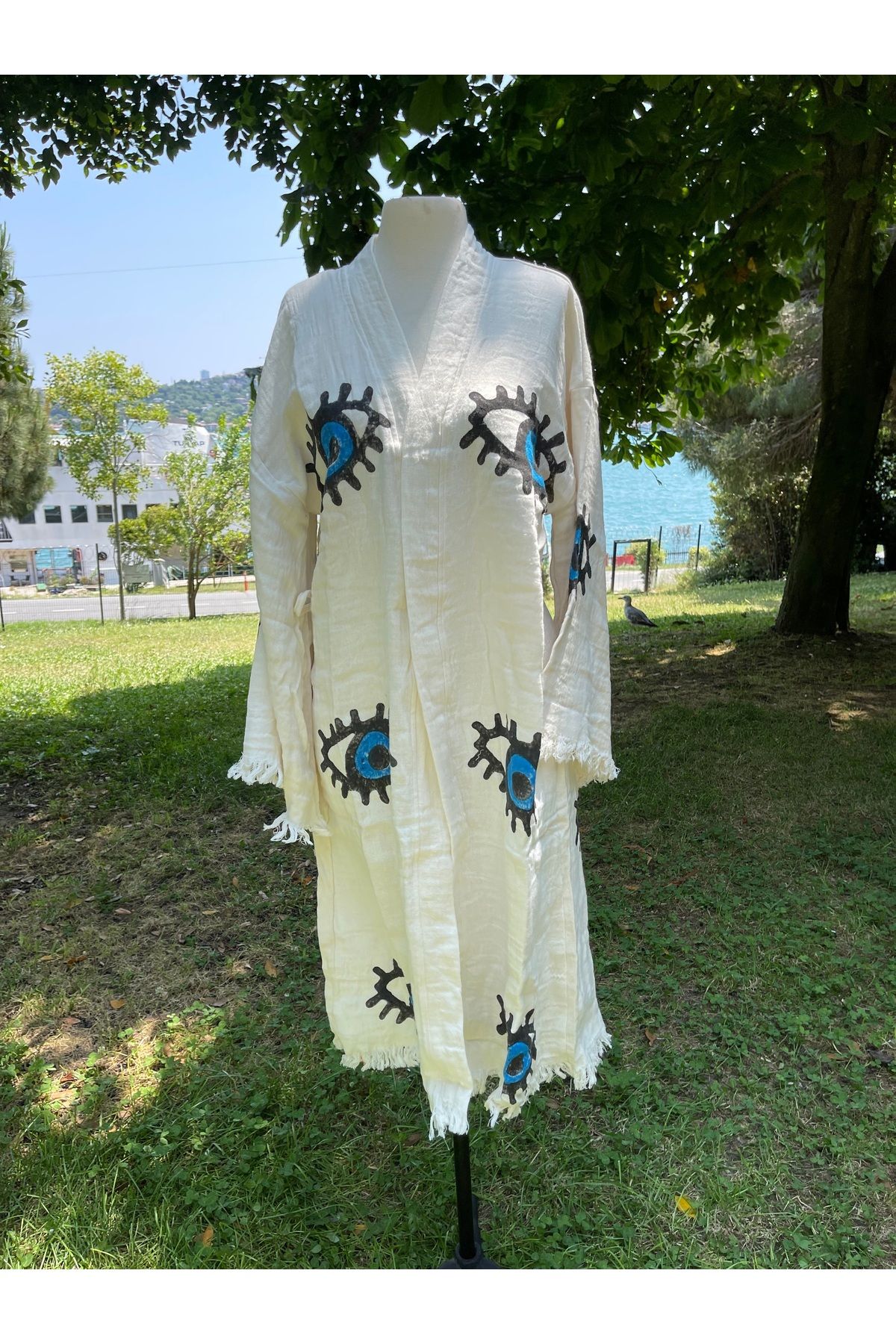 Madame Lucid Müslin Taş Baskı Kimono Pareolar