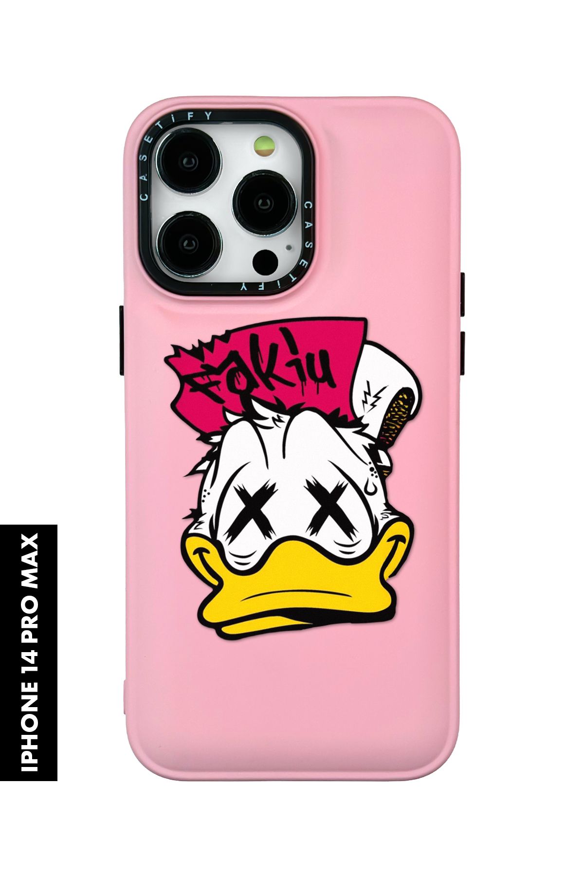 mooodcase iPhone 14 Pro Max Uyumlu Punc Duck Desenli Silikonlu Pillow Kılıf