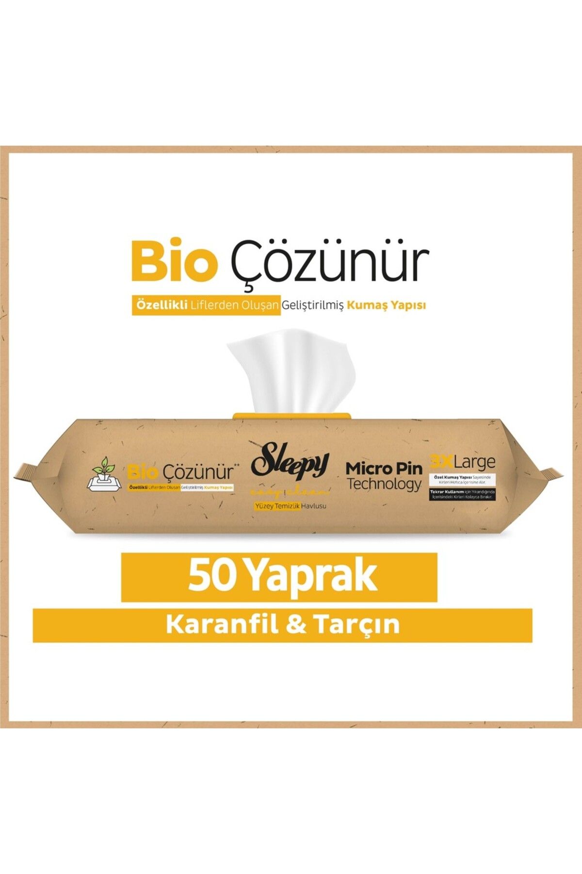 TYYLİ Sleepy Bio Yüzey Temizlik Havlusu 50 Adet Karanfil Tarçın