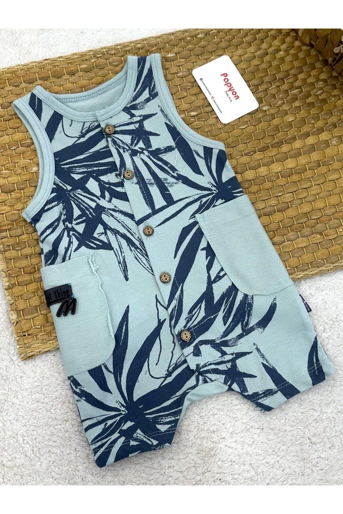 Papyon Baby Kids Blade Yaprak Cepli 2ip Erkek Bebek Askılı Tulum (3-6/6-9/9-12/12-18 Ay)