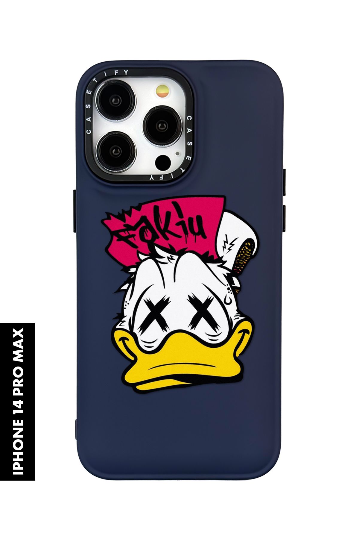 mooodcase iPhone 14 Pro Max Uyumlu Punc Duck Desenli Silikonlu Pillow Kılıf