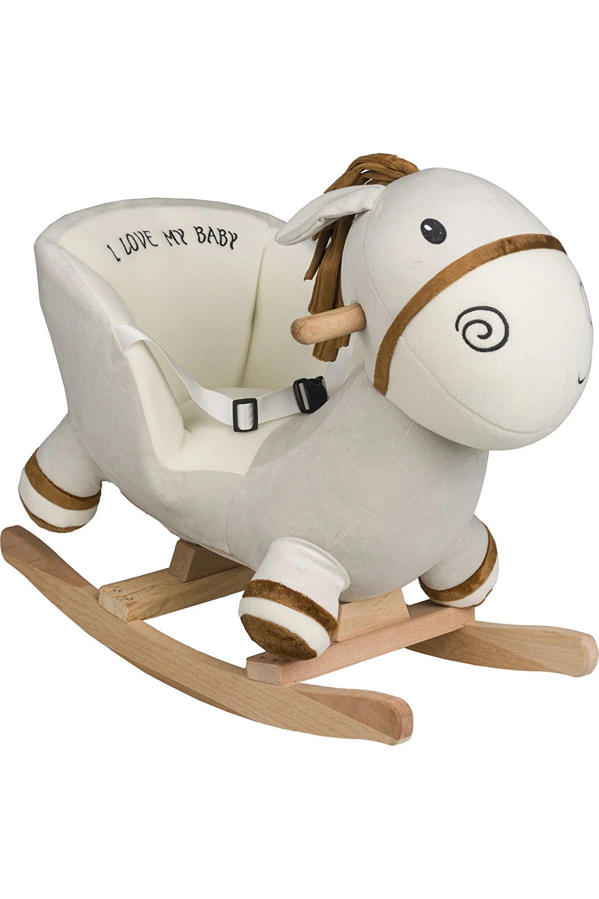 TYYLİ Safeline Bebe Peluş Ahşap Sallanır Oyuncak At