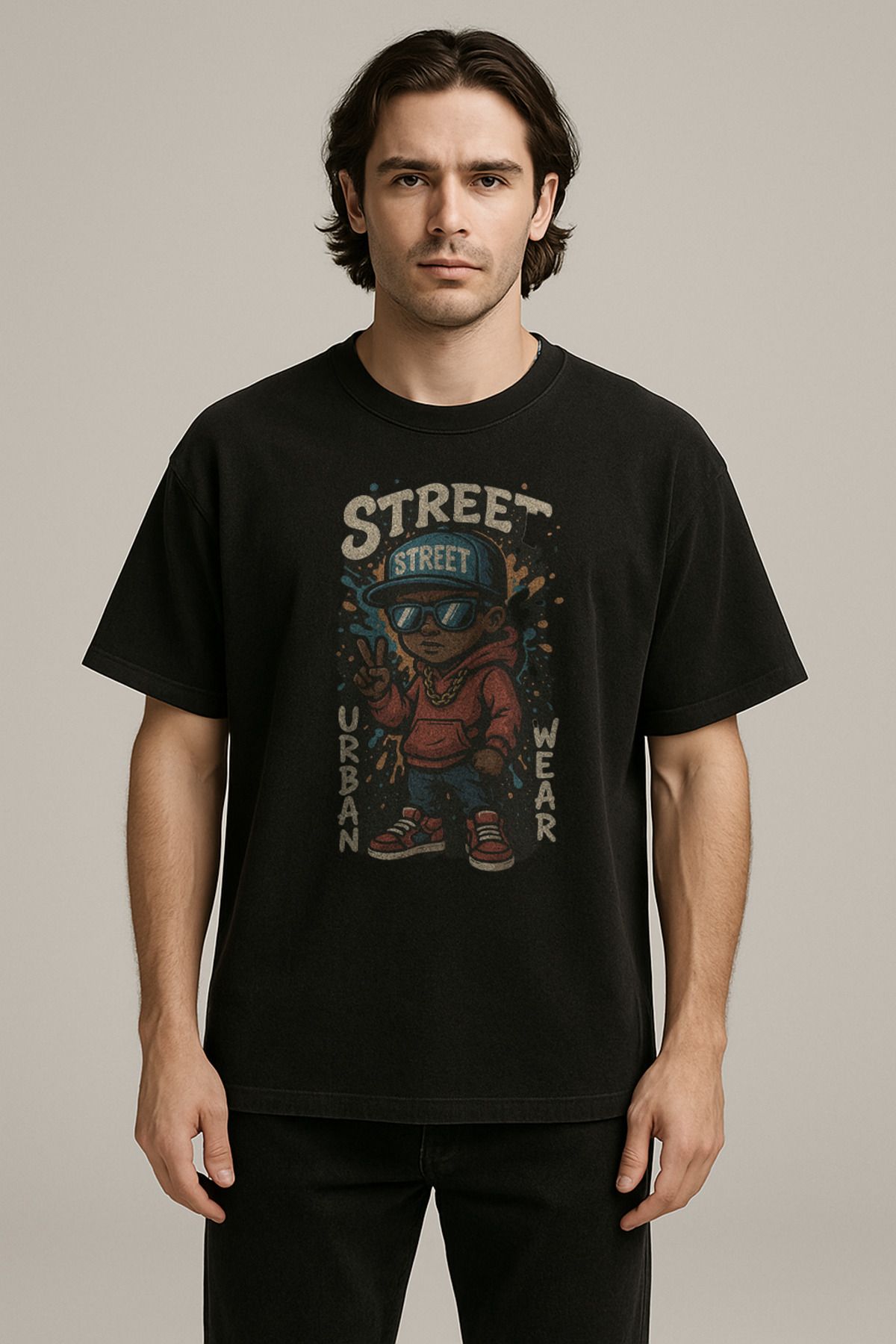 Vigor Wear Baskılı Oversize Unisex T-shirt