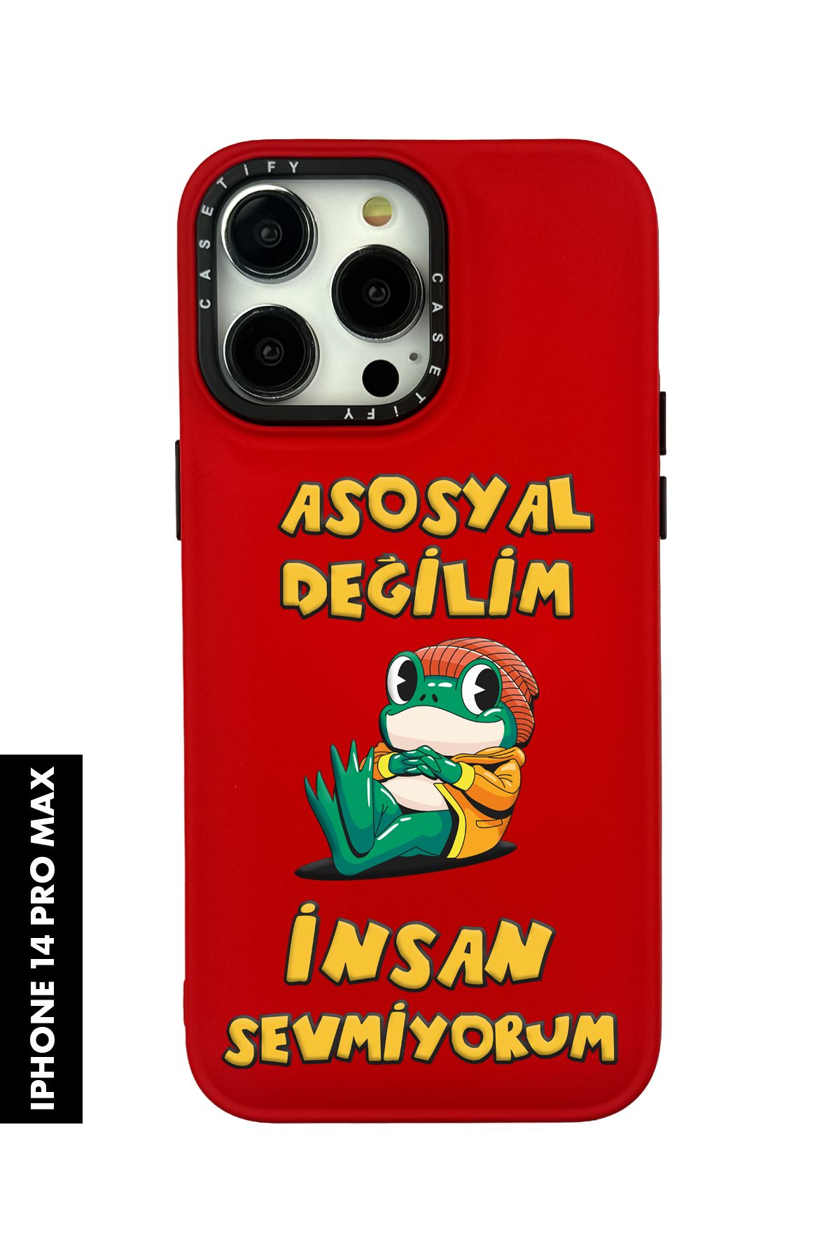 mooodcase iPhone 14 Pro Max Uyumlu Asosyal Desenli Silikonlu Pillow Kılıf