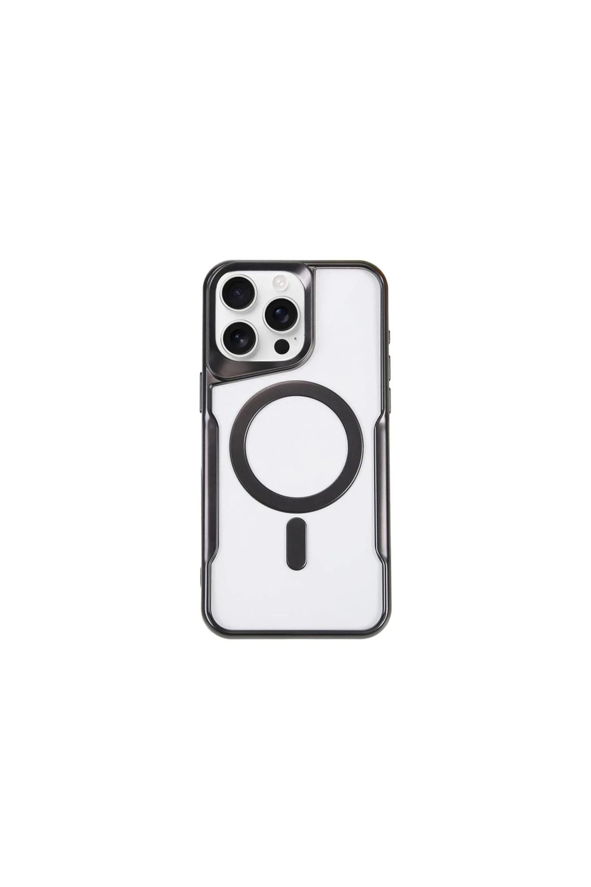Toptan Bulurum iPhone 15 Pro Max Kılıf Boyi Magsafe Silikon Kapak - Siyah