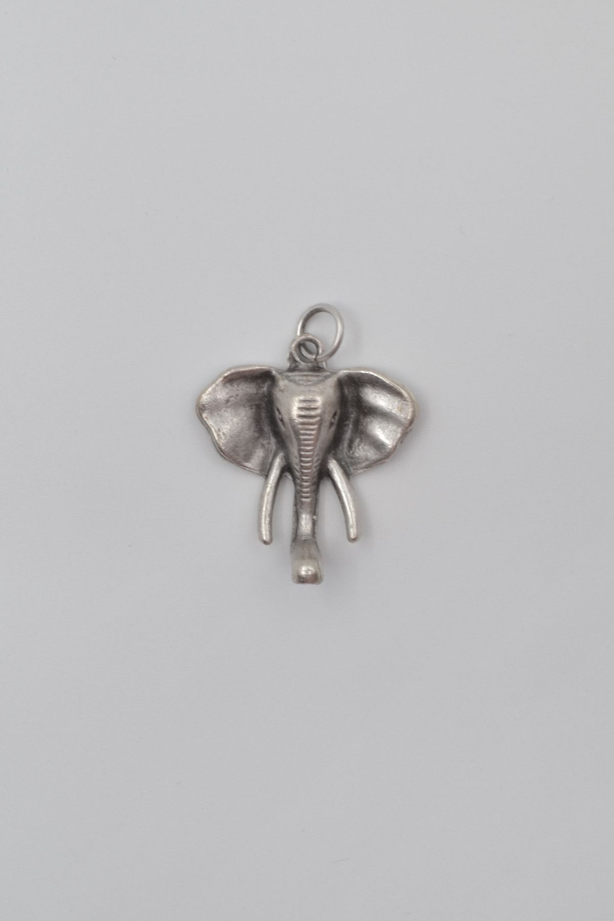 Bu Farklı-Breloc cu pandantiv cu cap de elefant - placat cu argint antic - femei barbati 3