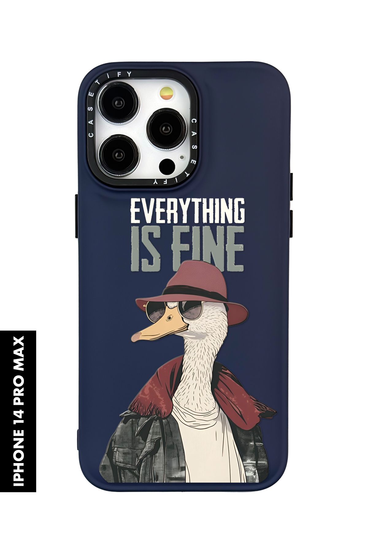 mooodcase iPhone 14 Pro Max Uyumlu Everything is Fine Desenli Silikonlu Pillow Kılıf