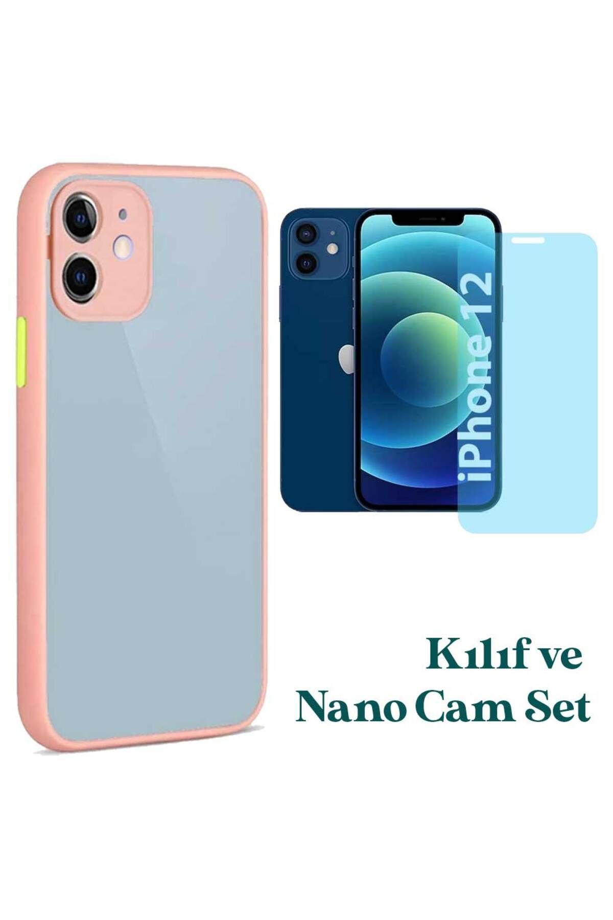 Smart Tech Apple iPhone 12 Uyumlu Montreal Kılıf Ve Nano Cam Ekran Koruyucu Set