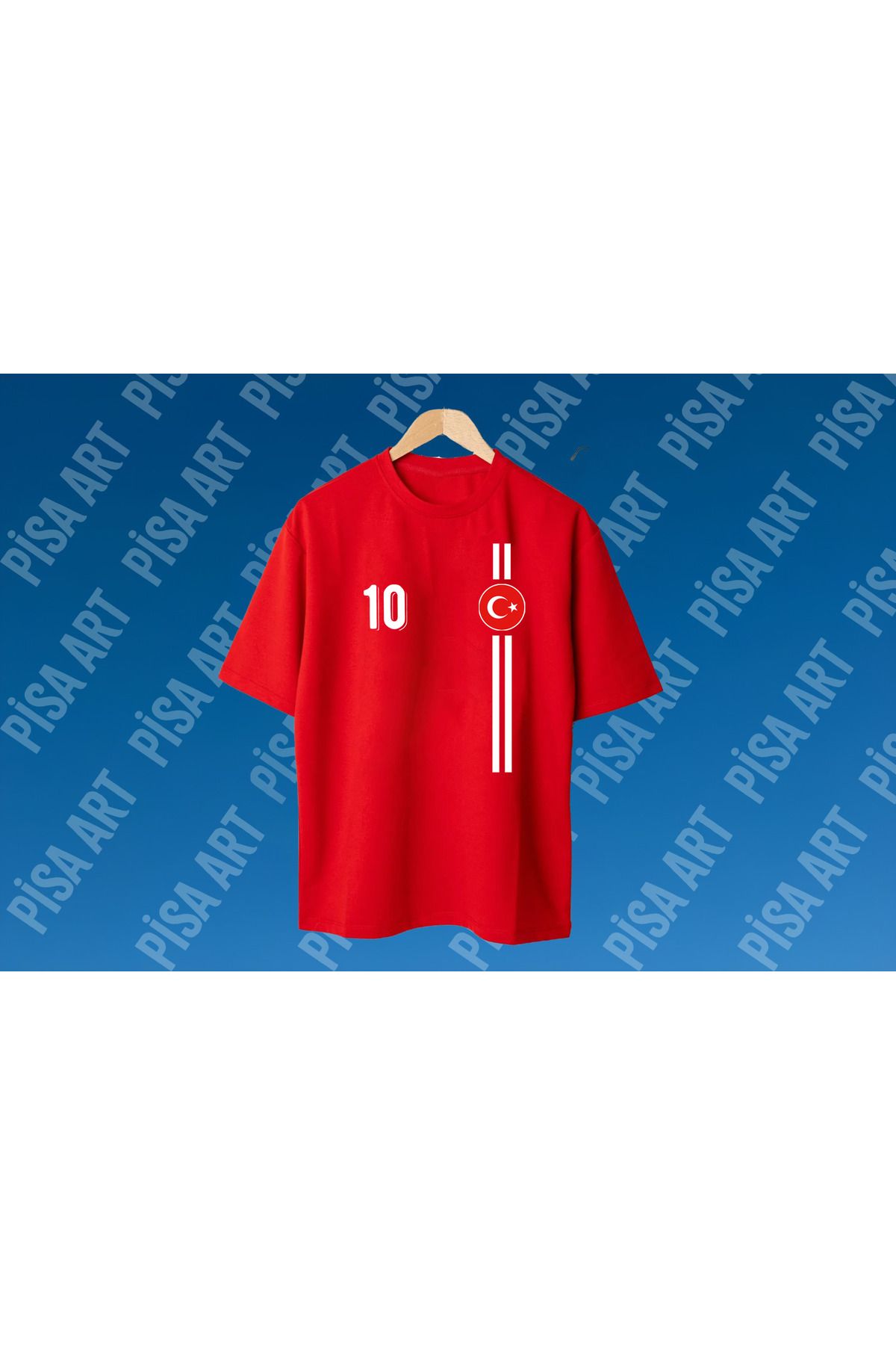 Pisa Art Futbol Milli Takım Tasarımlı Yetişkin ve Çocuk T-Shirt Kişiye Özel Numara ve İsim Yazılır