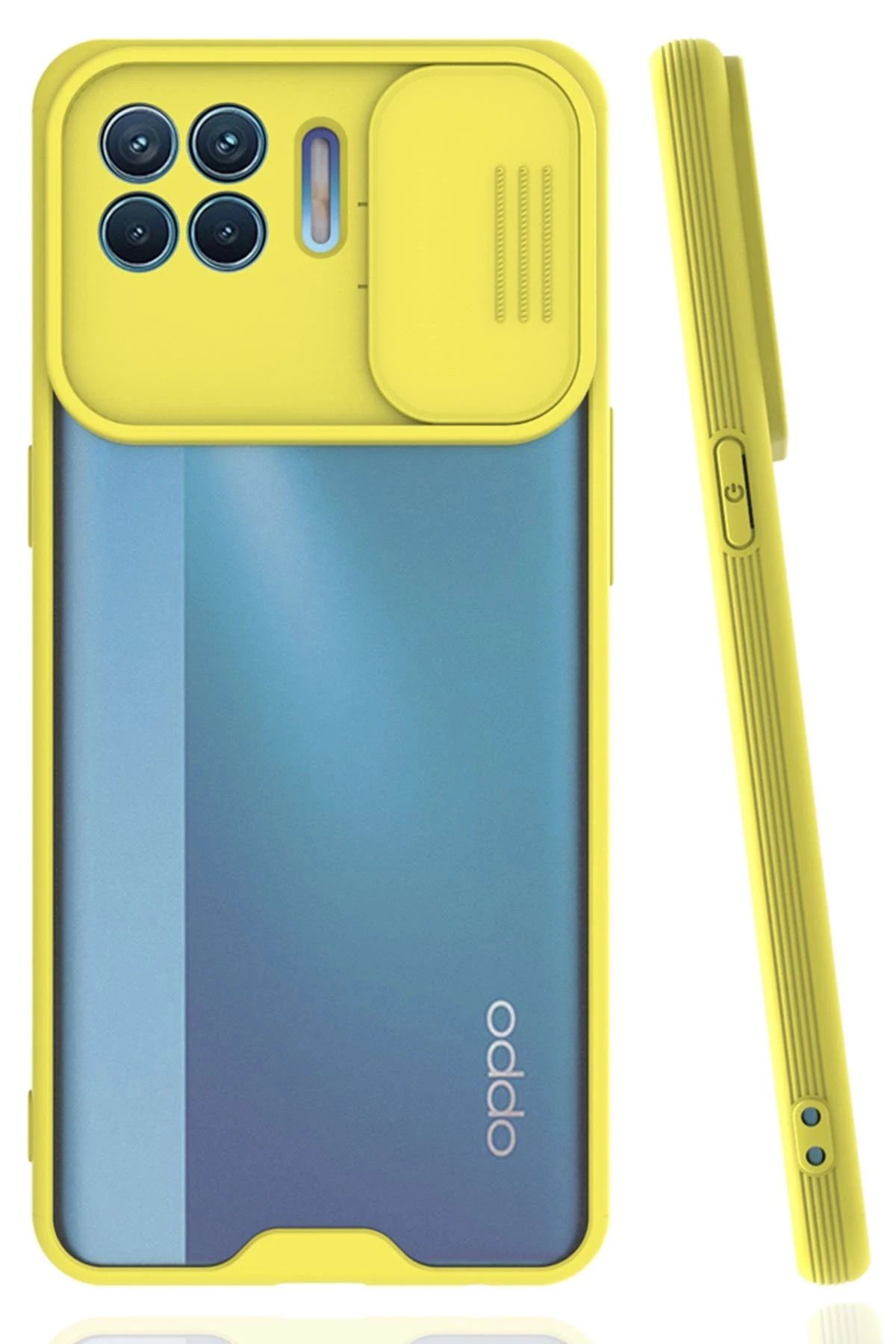 CepteToptan Oppo Reno 4 Lite Kılıf Platin Kamera Koruma Silikon - Sarı