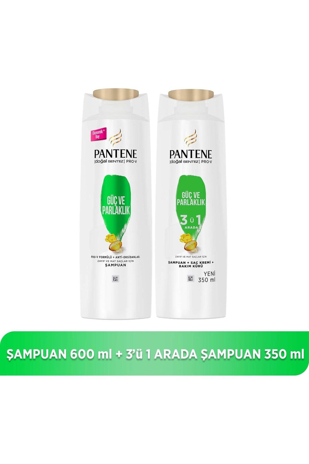 Pantene-Natural Synthesis Power and Shine 600 ml Shampoo and 350 ml 3 in 1 Shampoo 2