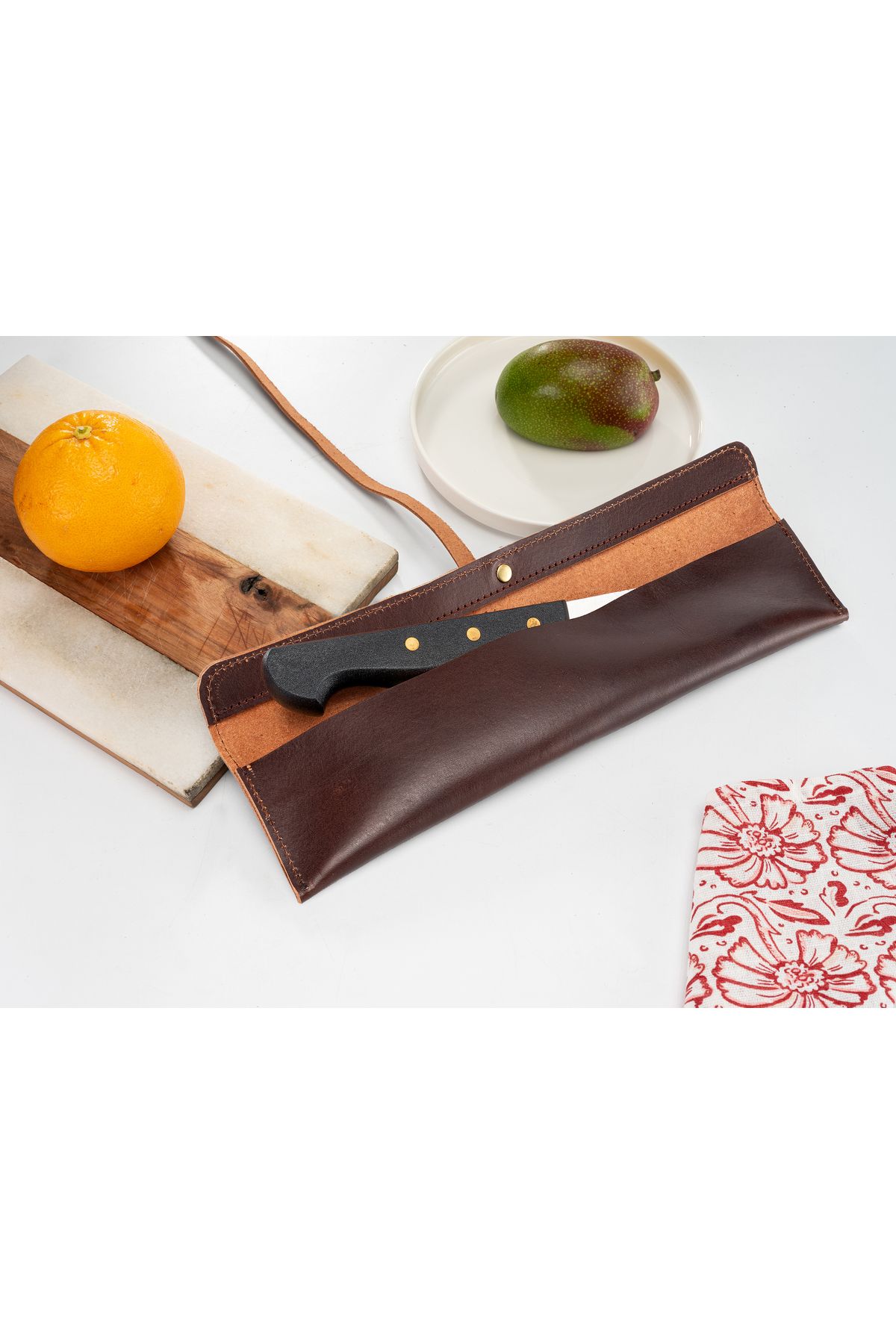 LWA Leather Hakiki Deri Bıçak Kılıfı – El Yapımı Deri Tekli Bıçak Kılıfı, Şef Bıçak Kılıfı
