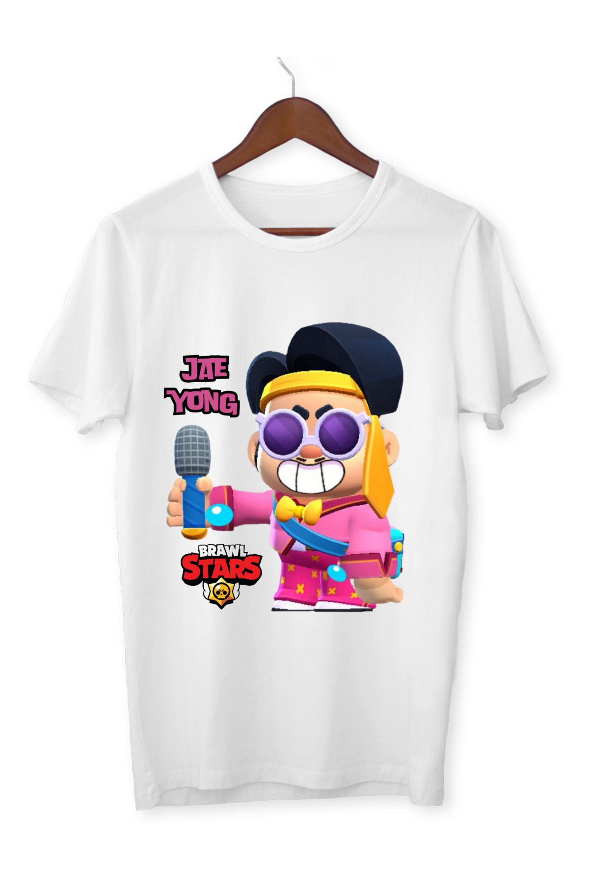 ALPŞAN TİCARET Brawl Stars jae-yong Çocuk Yetişkin Beyaz T-shirt Brawl Stars jae-yong Unisex Çocuk Tişört