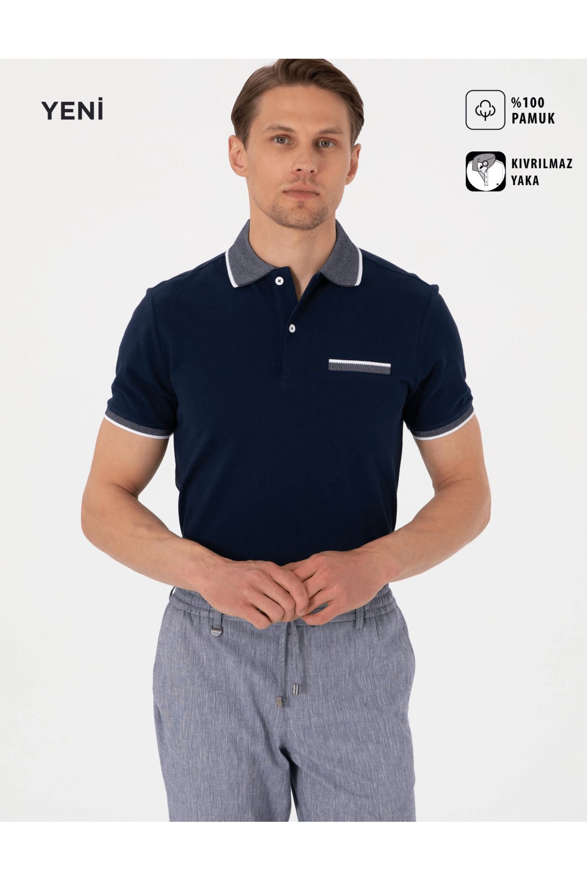 Pierre Cardin Lacivert Slim Fit T-Shirt
