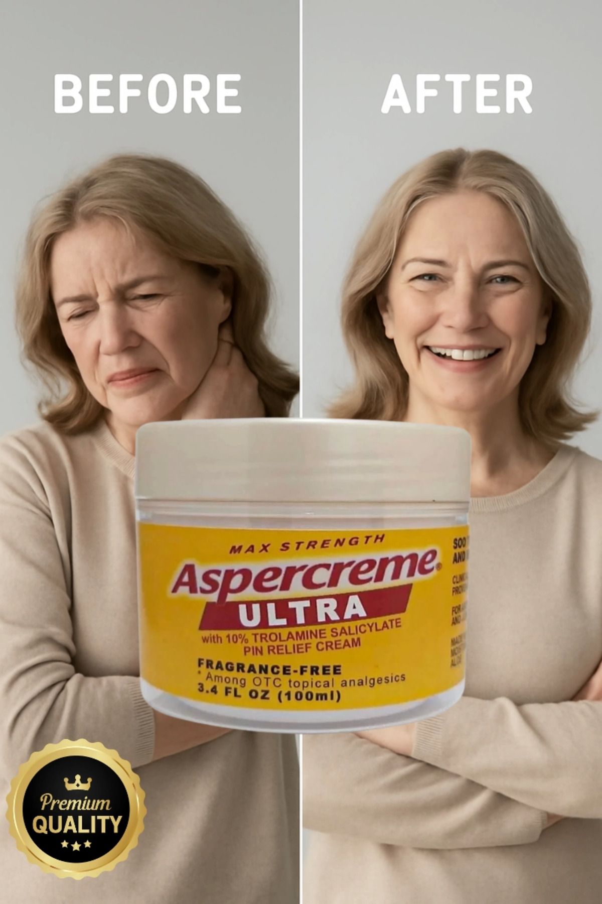 gizmurstore Aspercreme Ultra Sırt, Bel, Kas, Diz, Dirsek, Artrit Vücut Mucize Ağrı Masaj Kremi 100 ML