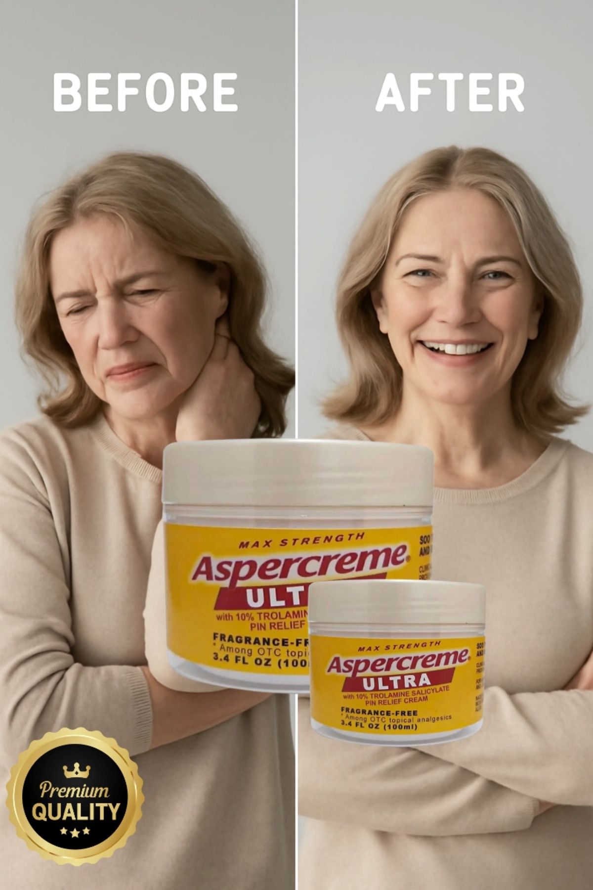 gizmurstore Aspercreme Ultra Sırt, Bel, Kas, Diz, Dirsek, Artrit Vücut Ağrı Masaj Kremi 2'li Set