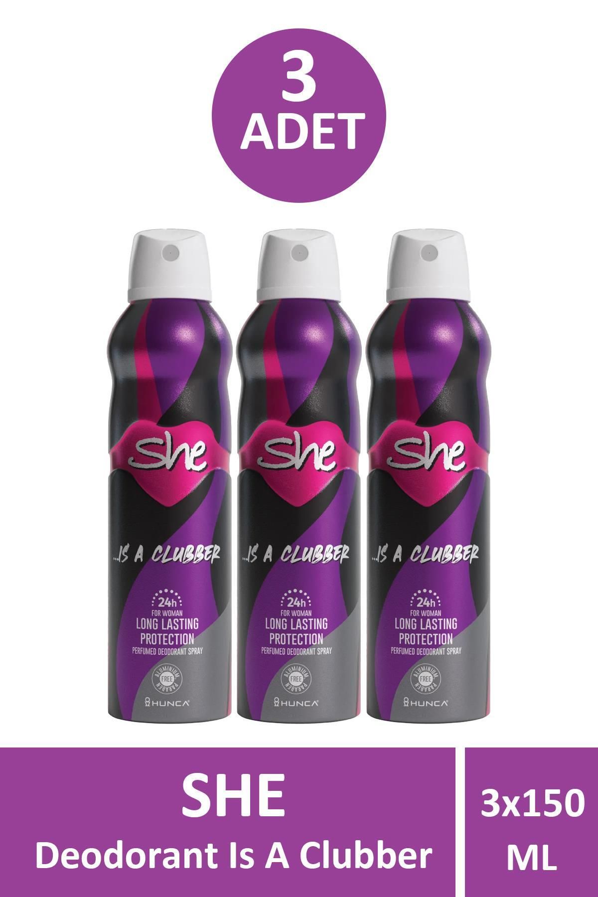 Seddar Collection She İs A Clubber Deodorant 150 ml 3 Adet