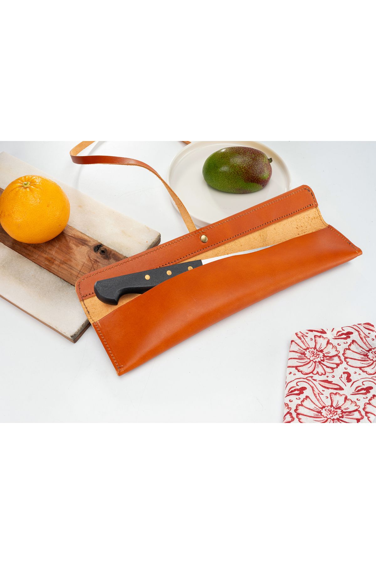 LWA Leather Hakiki Deri Bıçak Kılıfı – El Yapımı Deri Tekli Bıçak Kılıfı, Şef Bıçak Kılıfı
