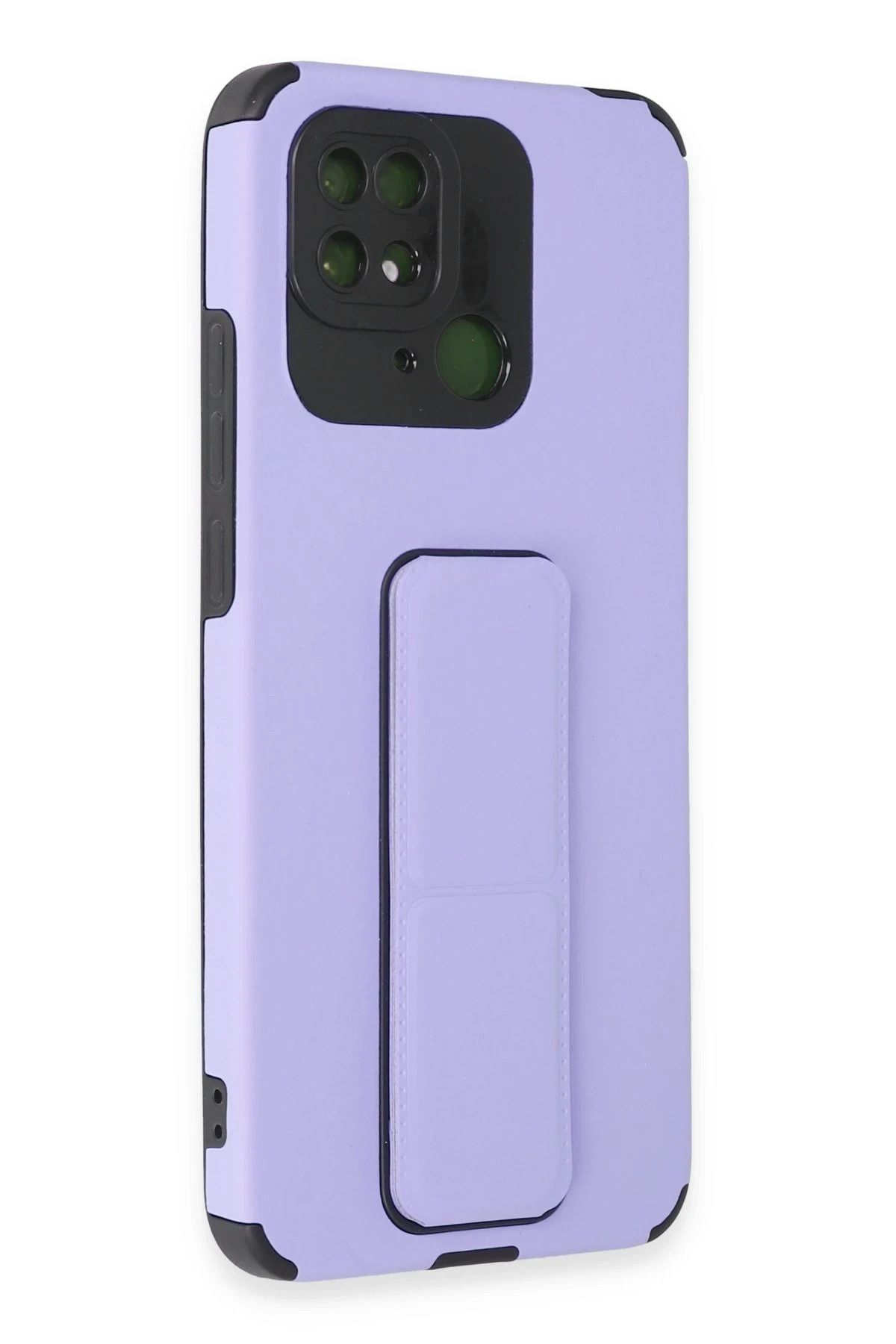 CepteToptan Xiaomi Redmi 10C Kılıf Mega Standlı Silikon - Lila