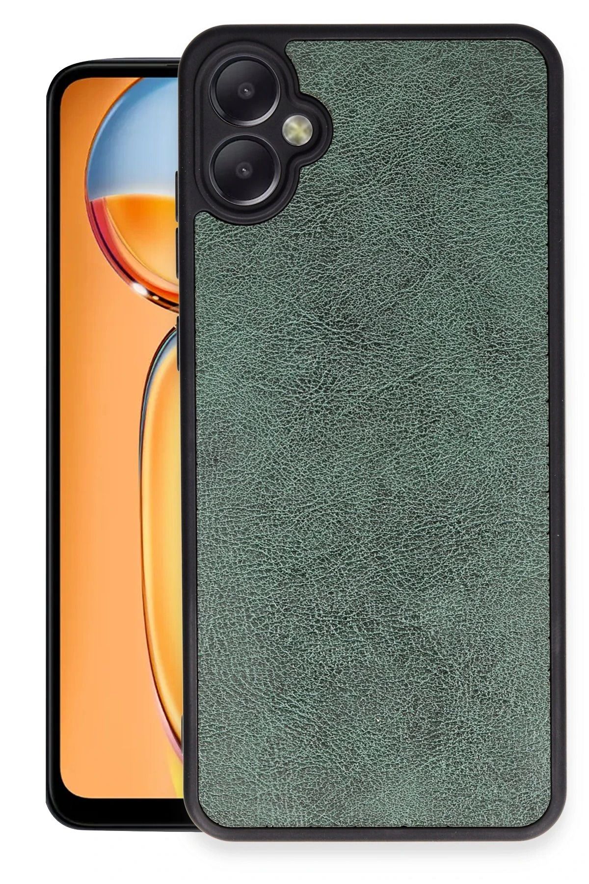 CepteToptan Samsung Galaxy A05 Kılıf Aras Deri Kapak - Koyu Yeşil