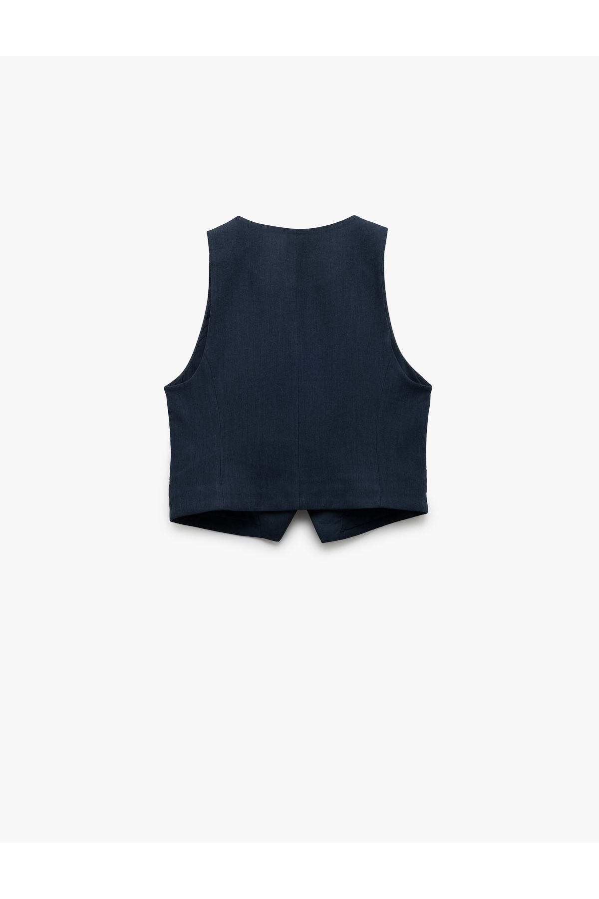 Koton-New Season Viscose Fabric Lined V-Neck Sleeveless Slim Fit Buttoned Vest 4