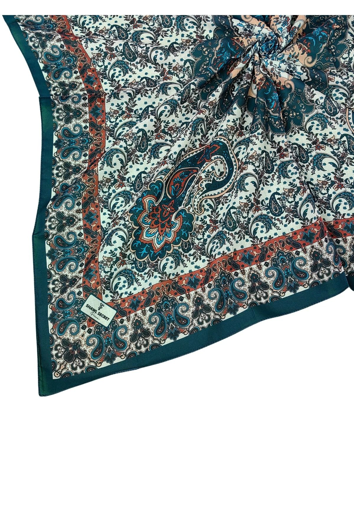 mim eşarp Prime Pamuk Etnik Desenli Eşarp 90x90 cm
