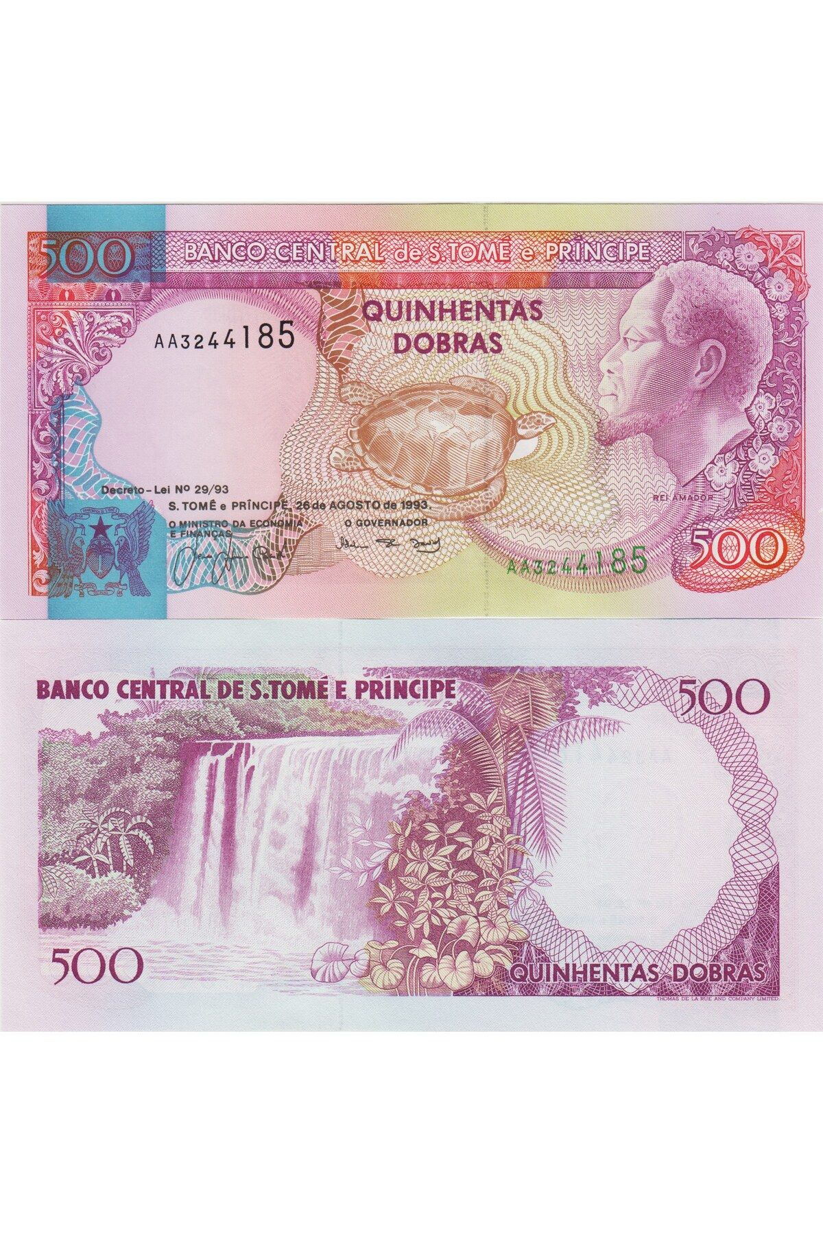 Banknoting Sao Tome Ve Pri̇nci̇pe 500 Dobra 1993 Saint Tomas. Çi̇l Kondi̇syon.