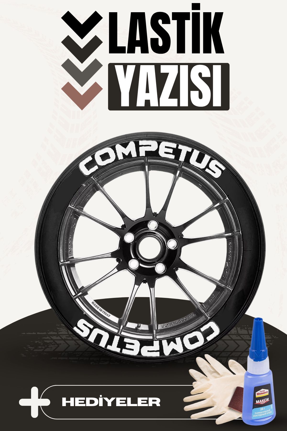 Baghes Competus Motosiklet Ve Otomobil Araç 3d Oto Lastik Yazısı Sticker Arma Seti – 8 Adet