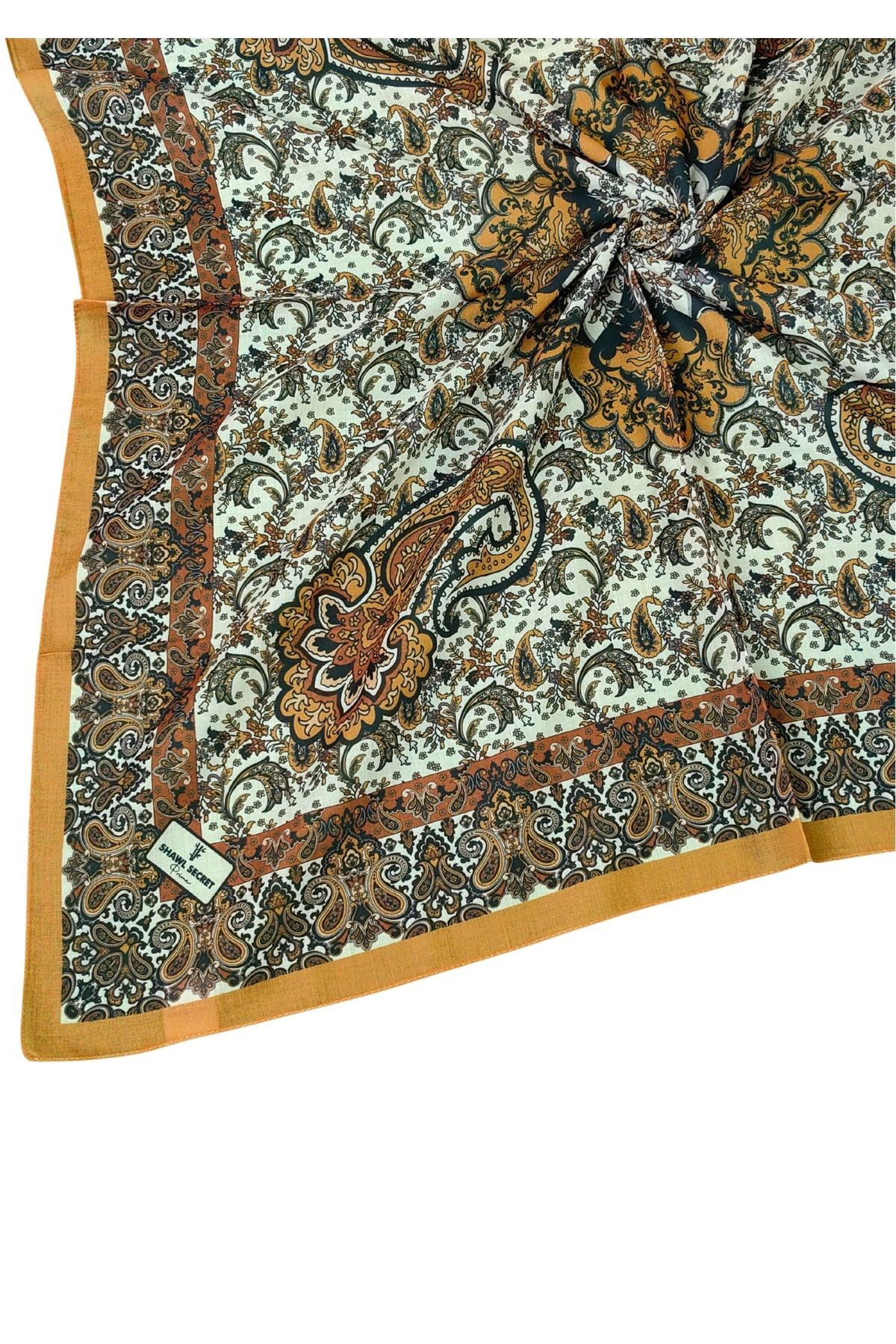 mim eşarp Prime Pamuk Etnik Desenli Eşarp 90x90 cm