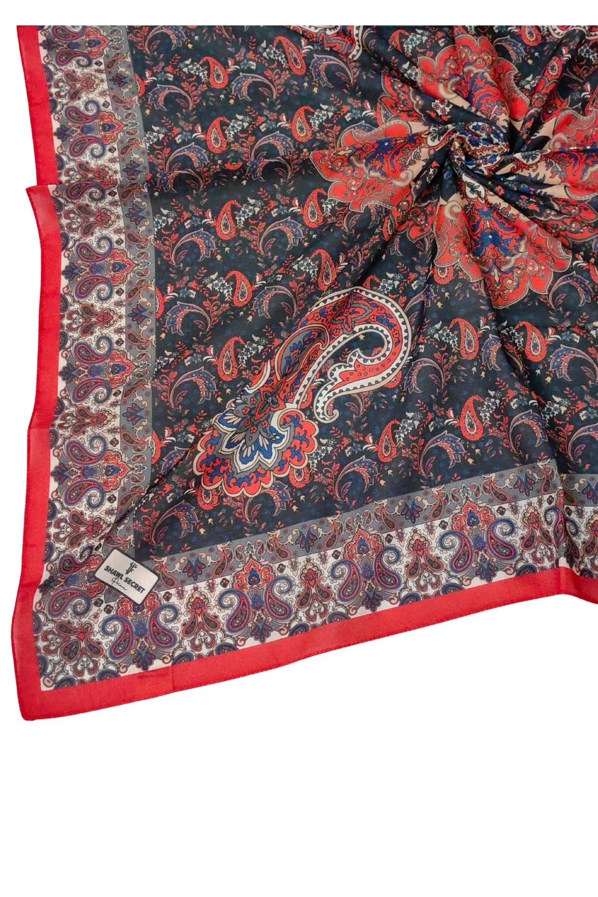 mim eşarp Prime Pamuk Etnik Desenli Eşarp 90x90 cm