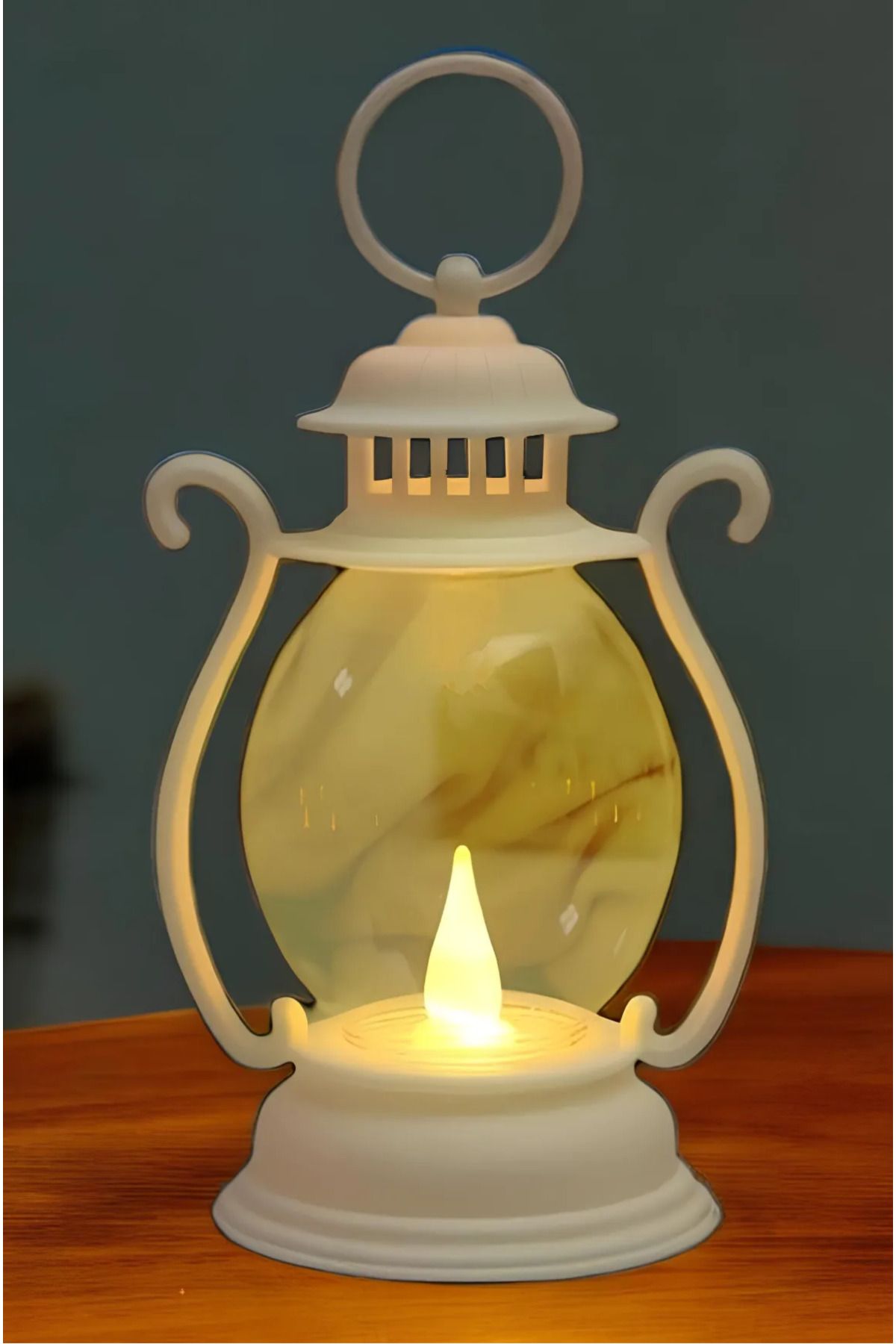 Home Alev Efektli Led Mum Feneri - Askı Aparatlı Pilli 16 Cm, Dekoratif Led Lamba, Bahçe Ve Iç Mekan