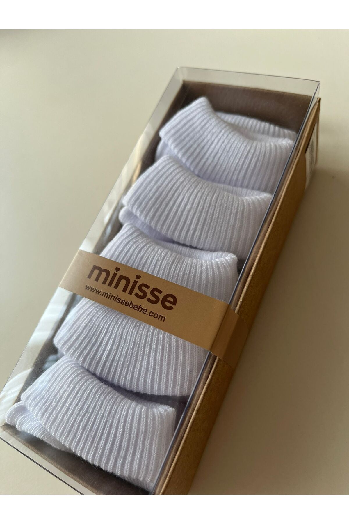 Minisse %100 Pamuk Yenidoğan 5'li Bebek Çorabı Seti (Kutulu)