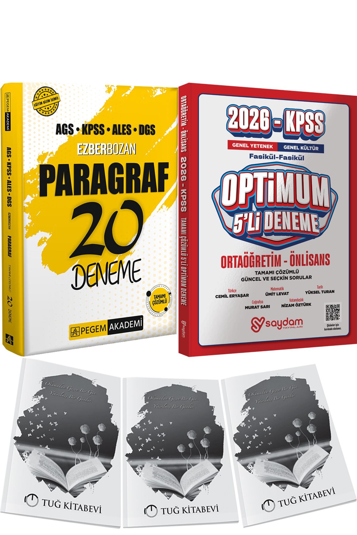 Pegem Akademi Yayıncılık 2026 AGS KPSS ALES DGS Ezberbozan Paragraf 20 Deneme - Optimum 5 Deneme + Hediye
