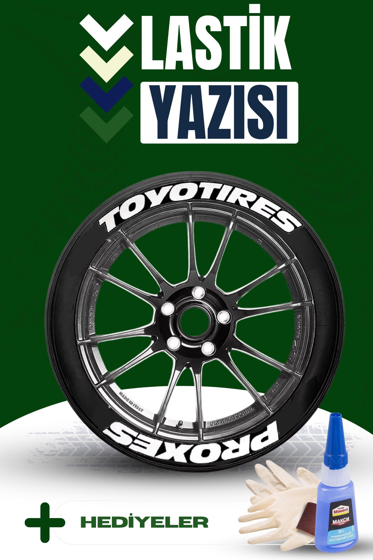 Baghes Toyo Tires Proxes Motosiklet Ve Otomobil Araç 3d Oto Lastik Yazısı Sticker Arma Seti – 8 Adet