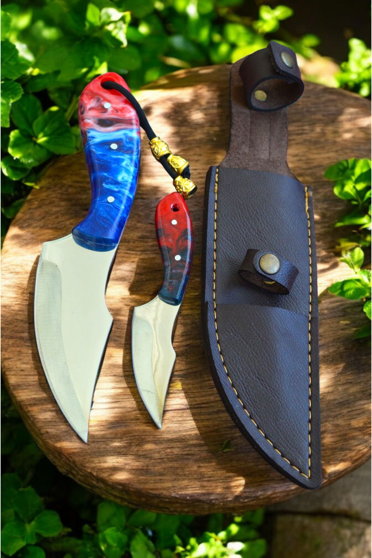 MERTCAN KNİFE Epoksi kabze babaoğul ikili outdoor av ve kamp bıçağı mutfak bıçağı çakı kasap et bıçağı