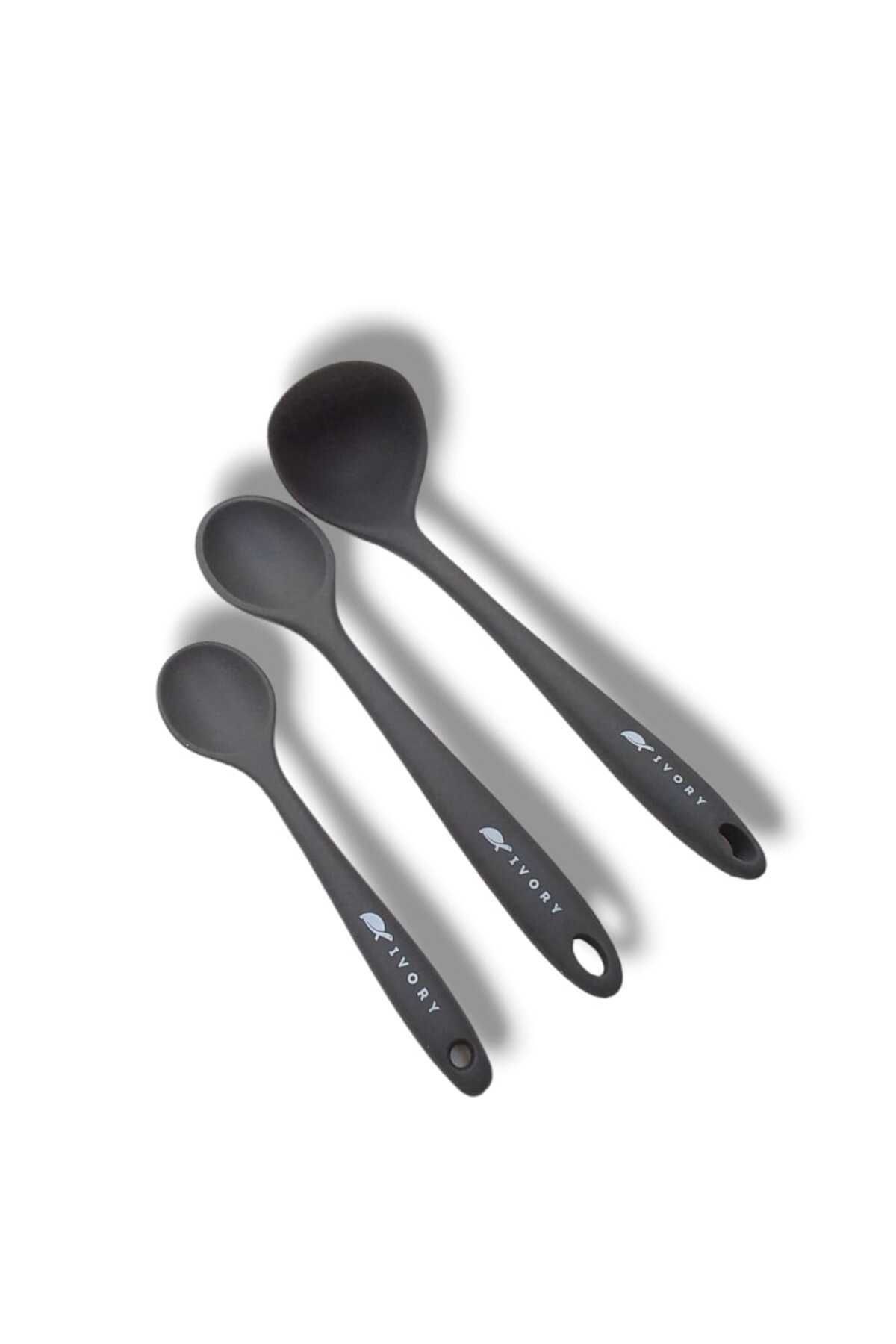 cephome güvenilir alışverişin adresi 3'lü silikon set 1 kepçe 1 kaşık (27.5cm) 1 kaşık (20 cm)
