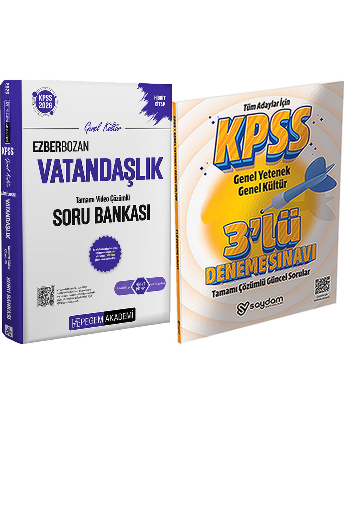 Pegem Akademi Yayıncılık 2026 KPSS Genel Yetenek Genel Kültür Ezberbozan Vatandaşlık Video Çözümlü Soru + 3 Deneme Hediye