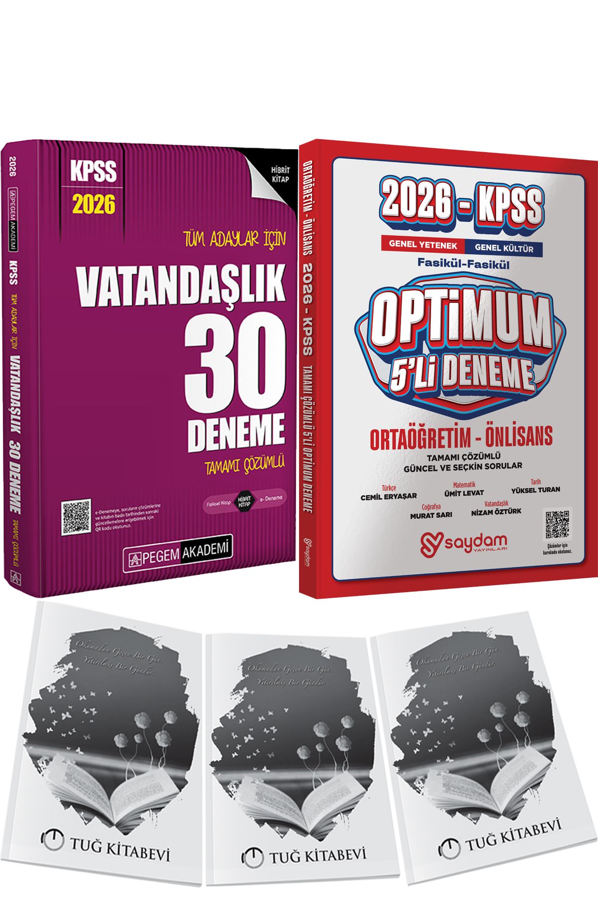 Pegem Akademi Yayıncılık 2026 KPSS Tüm Adaylar İçin Vatandaşlık 30 Deneme Tamamı Çözümlü - Optimum 5 Deneme + Hediye