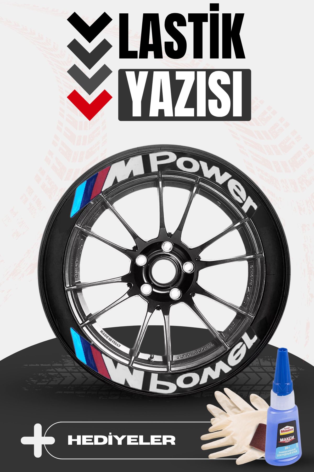 Baghes M Power Motosiklet Ve Otomobil Araç 3d Oto Lastik Yazısı Sticker Arma Seti – 8 Adet