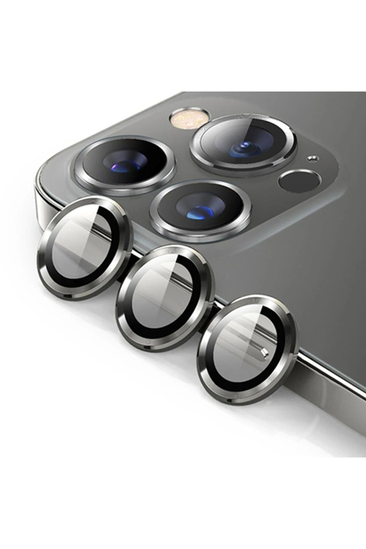 nerede bulurum iPhone 12 Pro Max Valdez Metal Kamera Lens - Siyah uyumlu