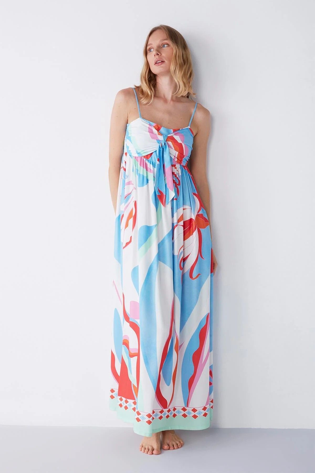 DREAM FASHION Comfort Mood Uzun Renkli Elbise