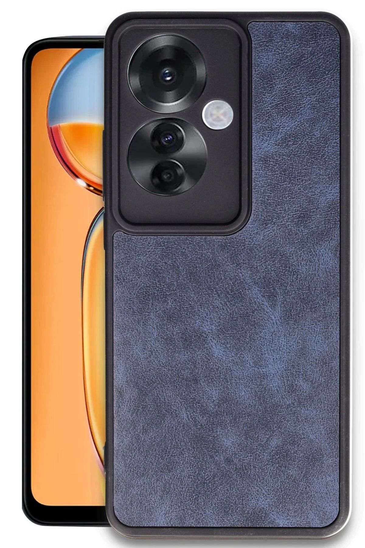 CepteToptan Oppo Reno 11F Kılıf Aras Deri Kapak - Lacivert
