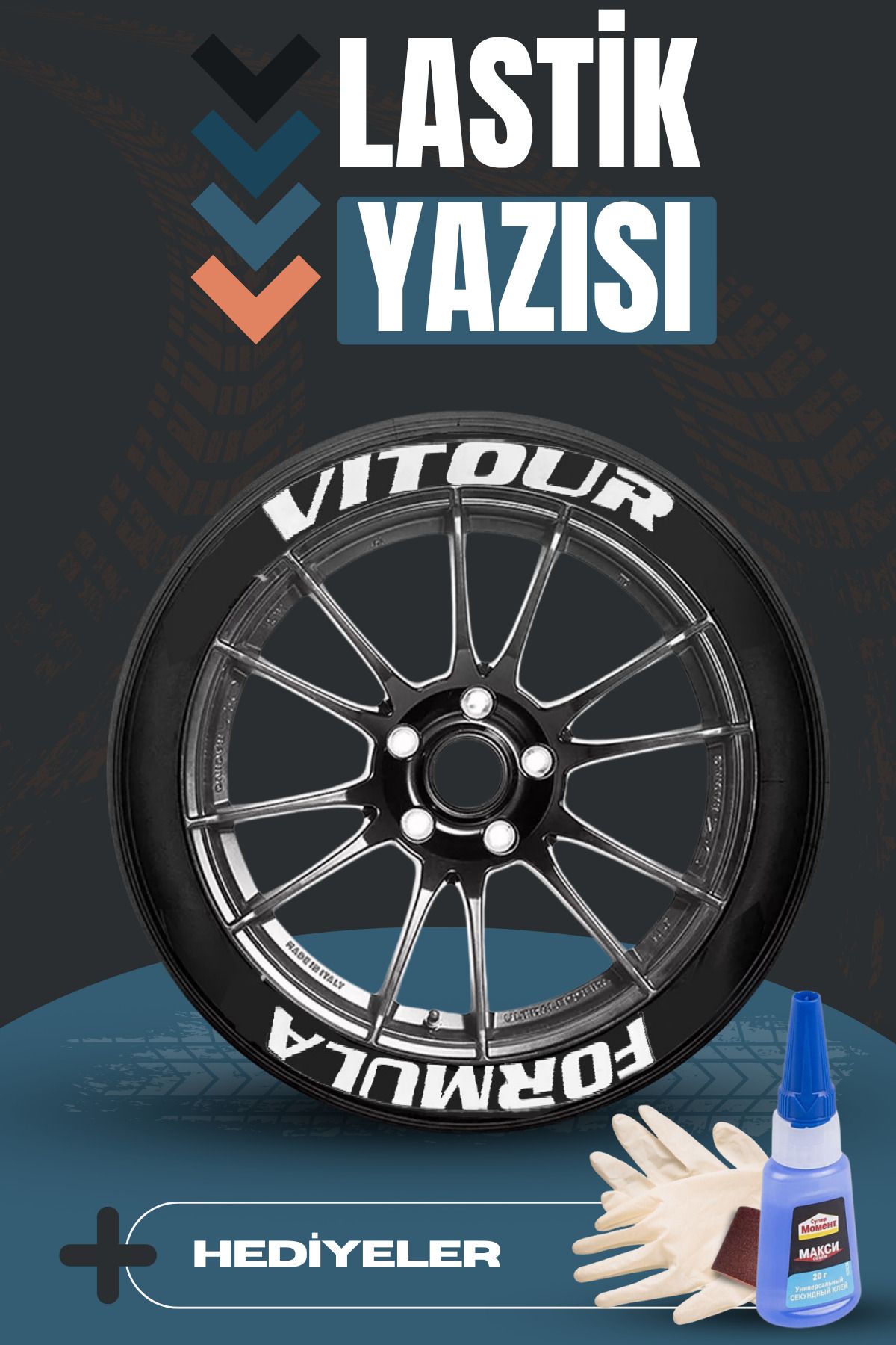 Baghes Vitour Formula Motosiklet Ve Otomobil Araç 3d Oto Lastik Yazısı Sticker Arma Seti – 8 Adet
