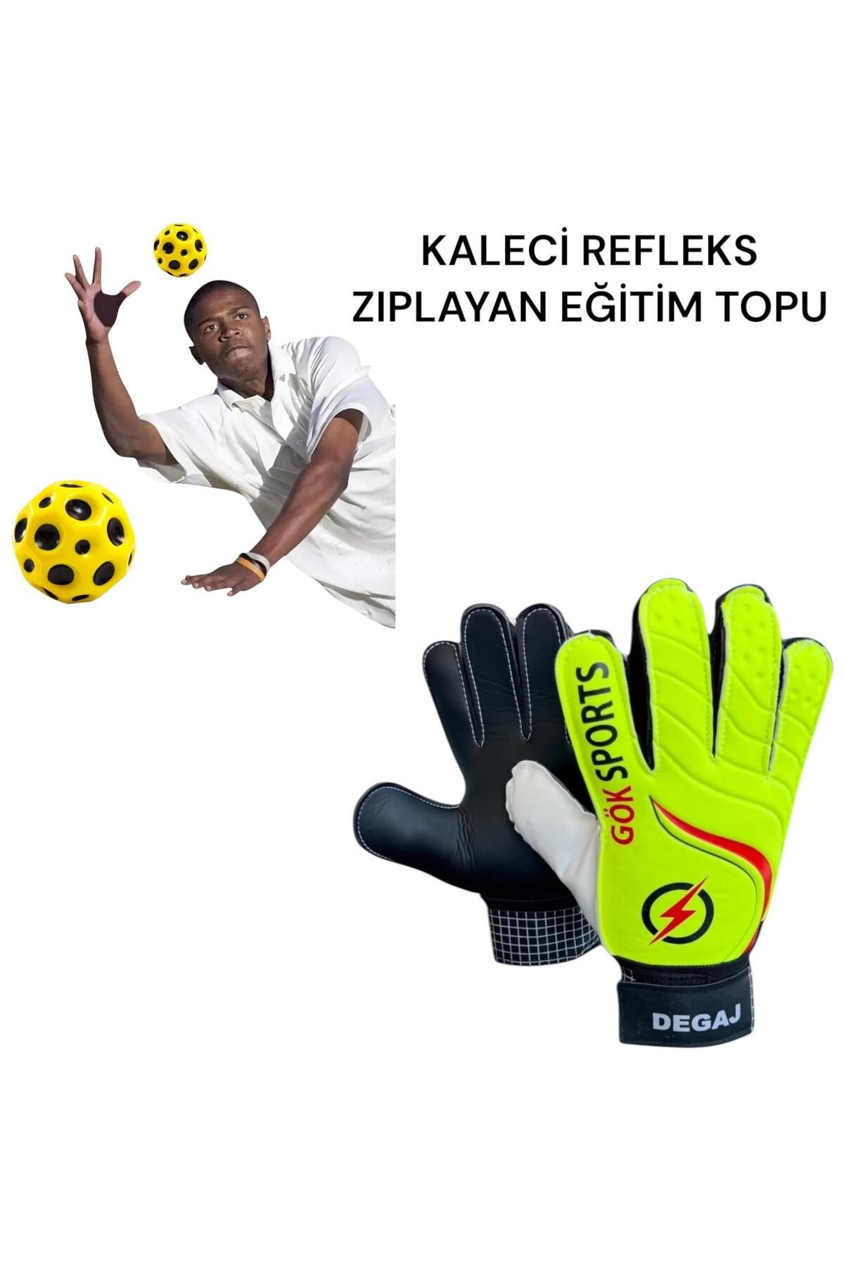 Gök Sports Çocuk Kaleci Eldiveni Kaleci Refleks Zıplayan Eğitim Topu Seti