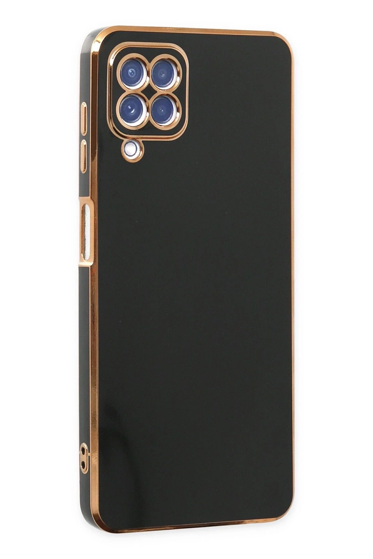 CepteToptan Samsung Galaxy A12 Kılıf Volet Silikon - Siyah